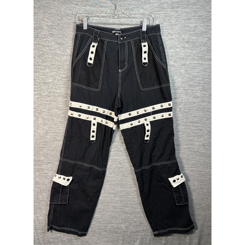 Hot Topic Black White Grommet Suspender Skater Pants 32114990 Size 9 No Chains